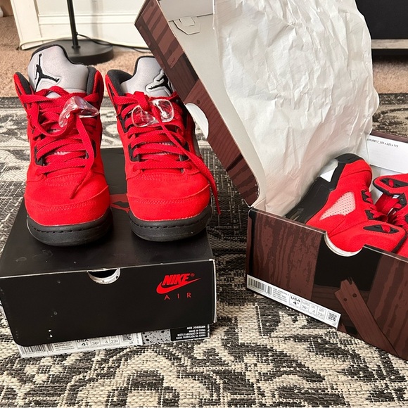 Air Jordan 5 Retro ⭐️ “Raging Bull” | 4.5 Y / 6 W | Red | #NWT #JulysCloset✨ - Picture 8 of 8